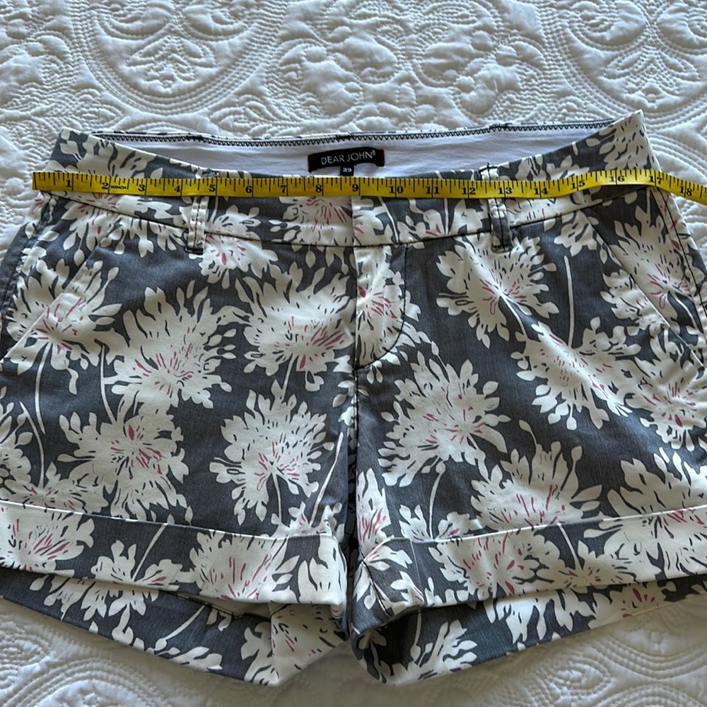Dear John size 29 grey, pink, white shorts
